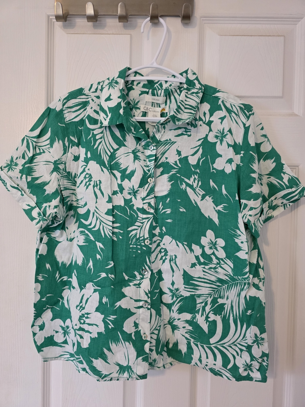 Linen Short-Sleeve Button Shirt | SZ Medium